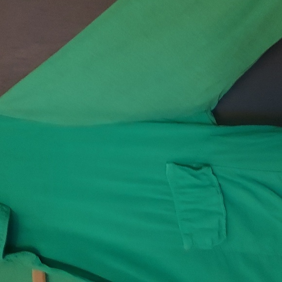 Splendid contrast long sleeve top teal soft small spots on front size small - Picture 3 of 9